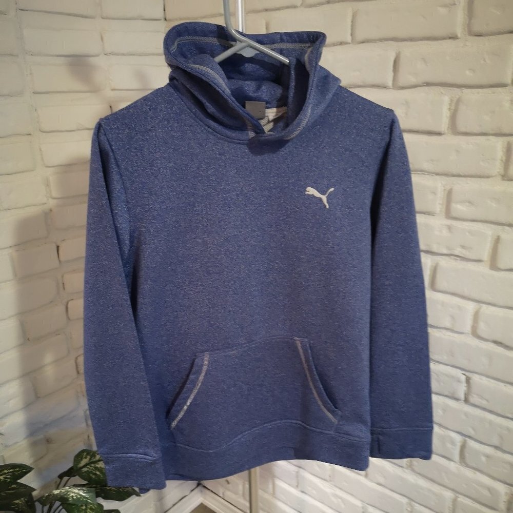 Puma Youth's Size Large (14-16) Royal Blue Terry Lined Straight Fit Hoodie